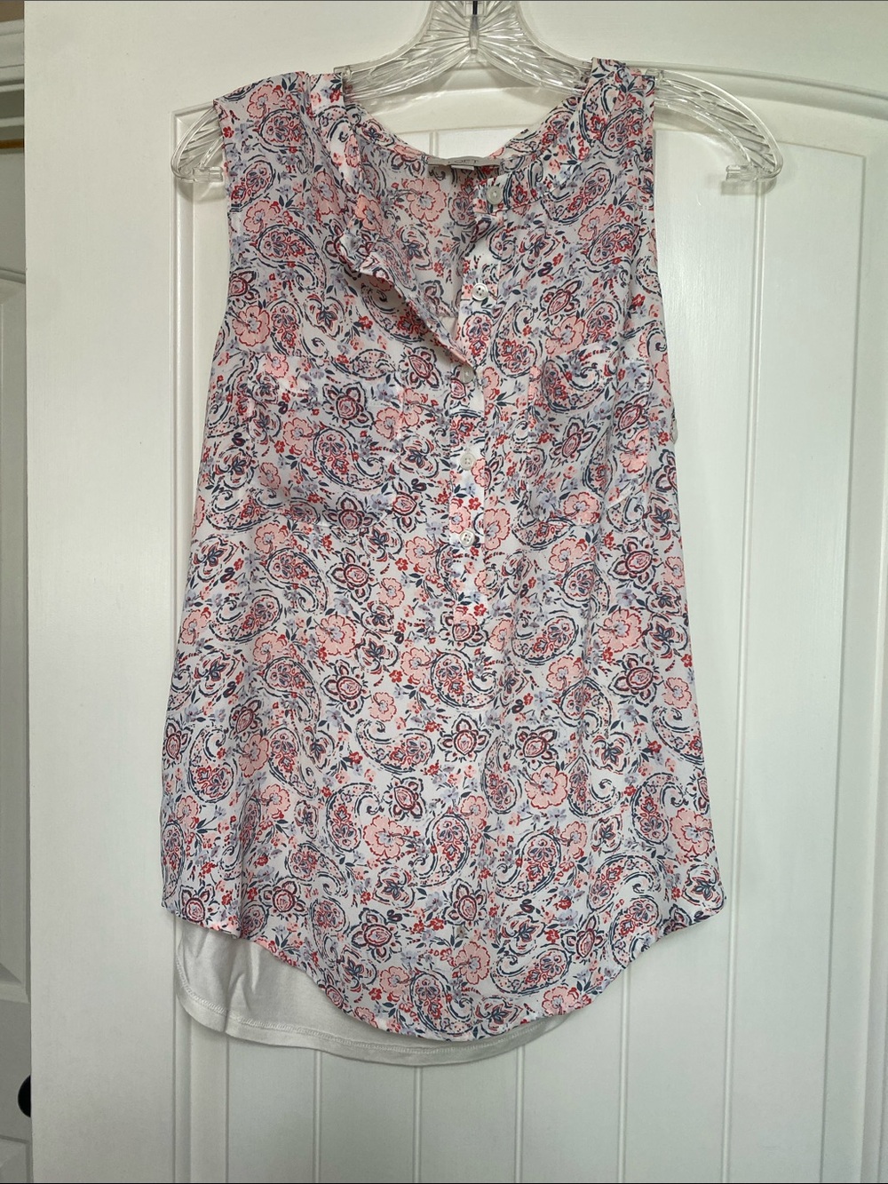 Loft Outlet Mixed Media Sleeveless Blouse